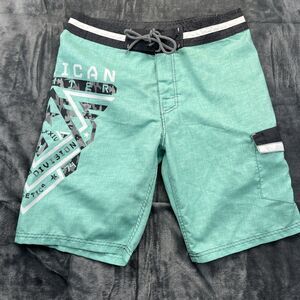 American Fighter MMA Shorts Size 30 Mint Green Affliction Board Shorts Trunks